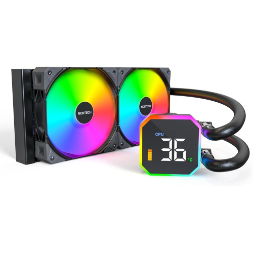 [含稅開發票] Montech君主 HyperFlow Digital 240 溫度顯示 水冷散熱器/數位顯示/6年保